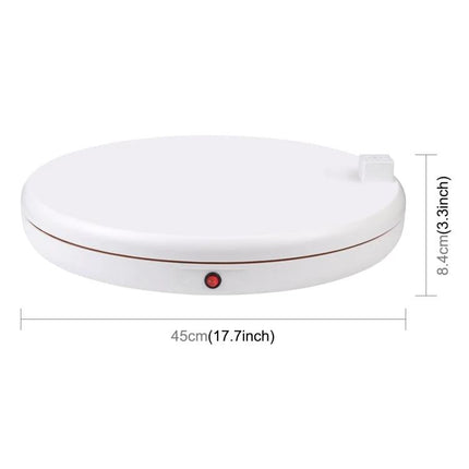 PULUZ White 45cm Rotating Display Stand for Showcasing Items – white electric 45cm 360° rotating platform for product display