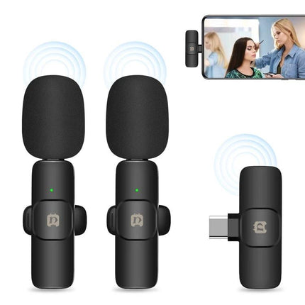 PULUZ Clip-On Microphone for Everyday Video Chats and Recordings - dual lavalier mics clipping to clothing for clear Android phone vlogs and calls