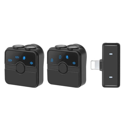 PULUZ Lavalier Microphone for Daily Video Chats and Recordings wireless 2.4G dual transmitters with Lightning receiver