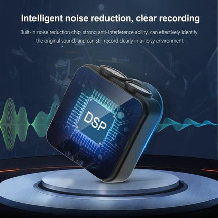 PULUZ Lavalier Microphone for Daily Video Chats and Recordings showcasing DSP noise reduction module for clear audio in noisy environments