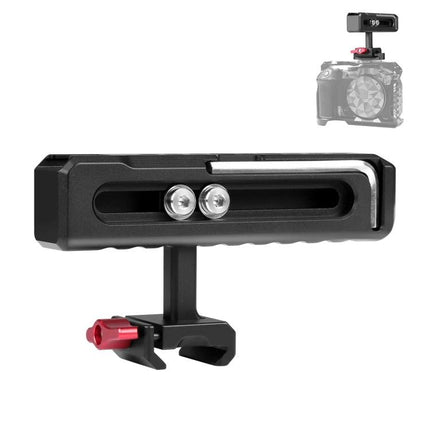 PULUZ Camera Top Handle Grip for Stable Handheld Shooting with Cages attached to camera cage for balanced travel vlogs and moving shots