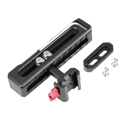 PULUZ Camera Top Handle Grip for Stable Handheld Shooting with Cages — black sliding top handle with mounting screws and quick-release clamp