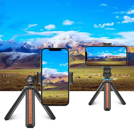 PULUZ Aluminum Alloy Phone Holder for Tripods with Accessory Mount securing smartphone on tripod for stable landscape video and vlogging