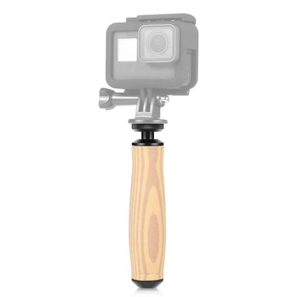 PULUZ Camera Grip Stabilizer for Handheld Video Shooting in wood-grain metal body with anti-slip sponge for steadier handheld footage