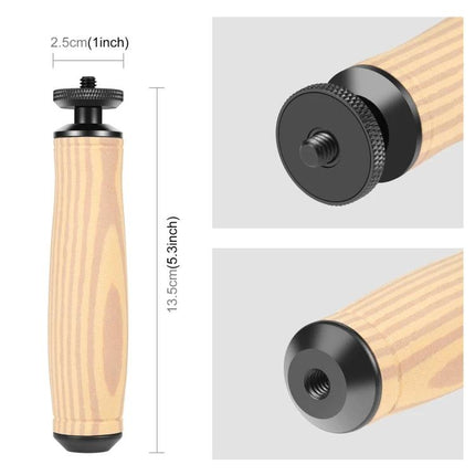 PULUZ Camera Grip Stabilizer for Handheld Video Shooting wooden metal grip with 1-inch screw and anti-slip sponge surface