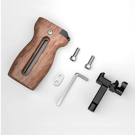 PULUZ Wooden Camera Handle with Quick Release Mount wooden ergonomic grip with mounting hardware for stable handheld photography