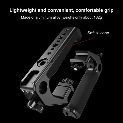 PULUZ Quick Release Top Handle with Cold Shoe for Camera Gear lightweight aluminum top handle with soft silicone grip and multiple mounting holes