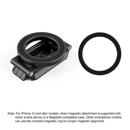 MagSafe Desktop Magnetic Foldable Phone Holder for Live Streaming - black magnetic foldable desktop phone holder with alignment ring
