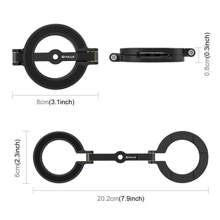 MagSafe Dual-Head Magnetic Folding Phone Holder for Hands-Free Use compact folded and extended views with dimensions