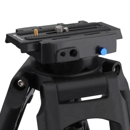 PULUZ Quick Release Clamp and Plate for Camera Photography mounted on tripod head for quick device swapping