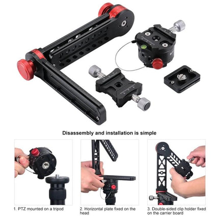 PULUZ Panoramic Aluminum Ball Head Kit for Photography - aluminum 360° panoramic ball head kit with quick release and CNC precision