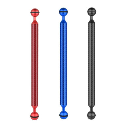 PULUZ 12 Inch Carbon Fiber Floating Arm for Photography - red blue and black carbon fiber floating arms for underwater camera stabilization