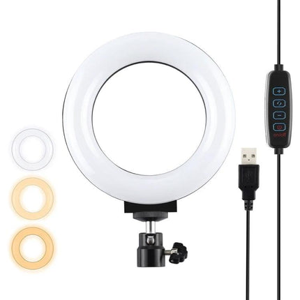 PULUZ LED Ring Light for Everyday Vlogging and Photography Sessions - compact USB ring light with adjustable color temperatures and inline remote control
