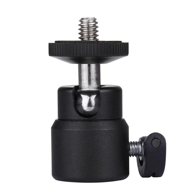 PULUZ Metal Tripod Ball Head for Flexible Camera Positioning - compact black metal ball head with 1/4" screw for tripod mounting