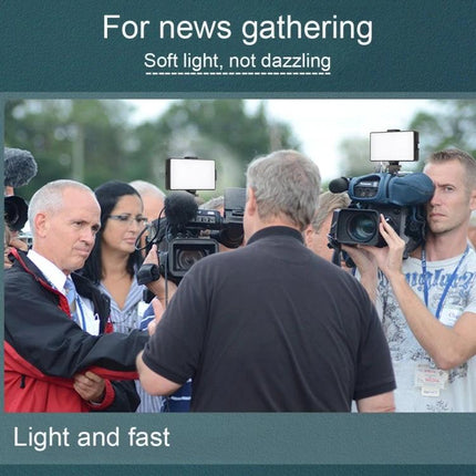 PULUZ Dimmable On-Camera Light for Photography Sessions mounted on camcorders for news gathering, soft adjustable LED illumination, lightweight