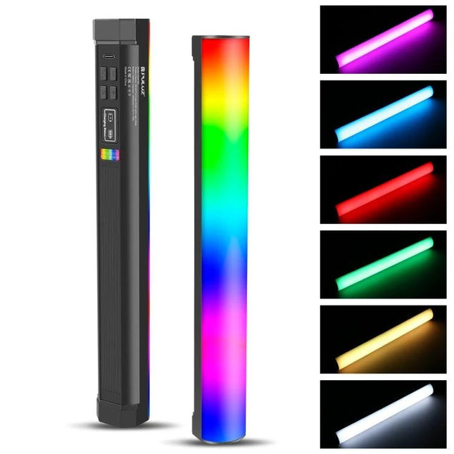 PULUZ 30cm Portable Handheld RGB LED Light for Photography handheld RGB tube showing multicolor presets and control panel
