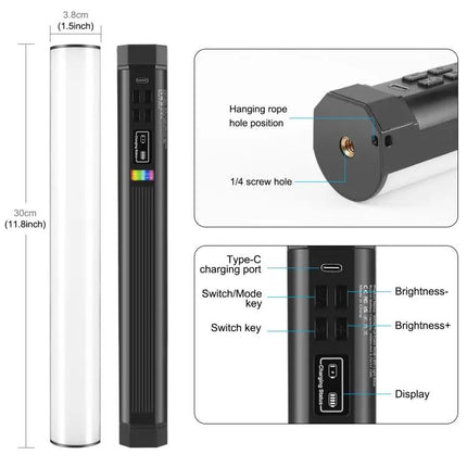 PULUZ 30cm Portable Handheld RGB LED Light for Photography