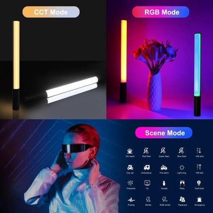 PULUZ Handheld Full Color RGB Light for Photography and Videography - versatile CCT, RGB and scene modes for on-location shoots