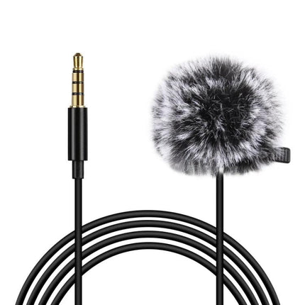 PULUZ Lavalier Microphone for Daily Video Recordings - compact lav mic with 3.5mm plug and furry windscreen for clear interview and vlog audio