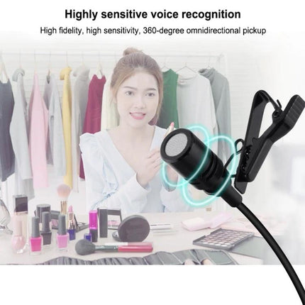 PULUZ Lavalier Microphone for Daily Video Calls and Interviews clipped on clothing for clear voice pickup during vlogs and remote meetings