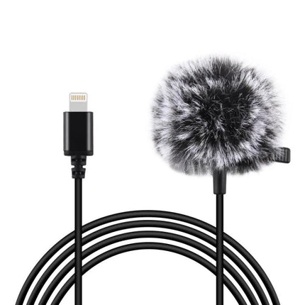 PULUZ Lavalier Microphone for Daily Video Recordings - compact wired lav mic with furry windscreen and clip for clear on-the-go audio