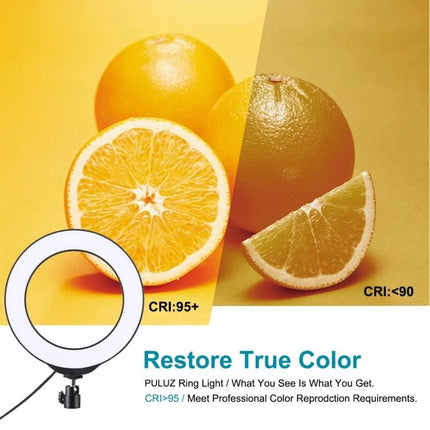 PULUZ Ring Light for Everyday Home Video Recording and Vlogging - 28 LED beads, high CRI for true color in bedroom or living room vlogging