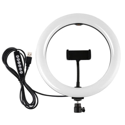 PULUZ Ring Light for Everyday Home Video and Photo Sessions with USB cord and adjustable phone holder, compact even-illumination kit