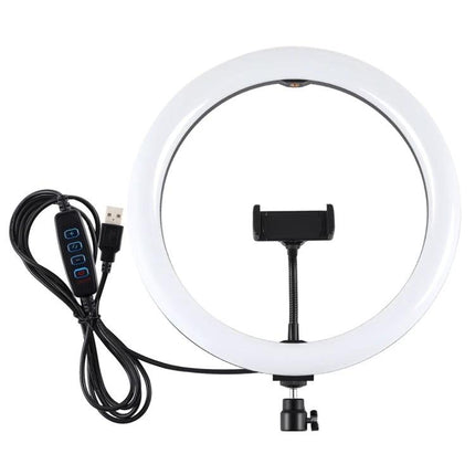 PULUZ Ring Light for Everyday Vlogging and Photo Sessions white USB ring light with phone holder and control cable