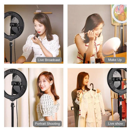 PULUZ Ring Light for Everyday Vlogging and Home Selfies showing women using ring light for live broadcast, makeup, portrait shooting, and live show