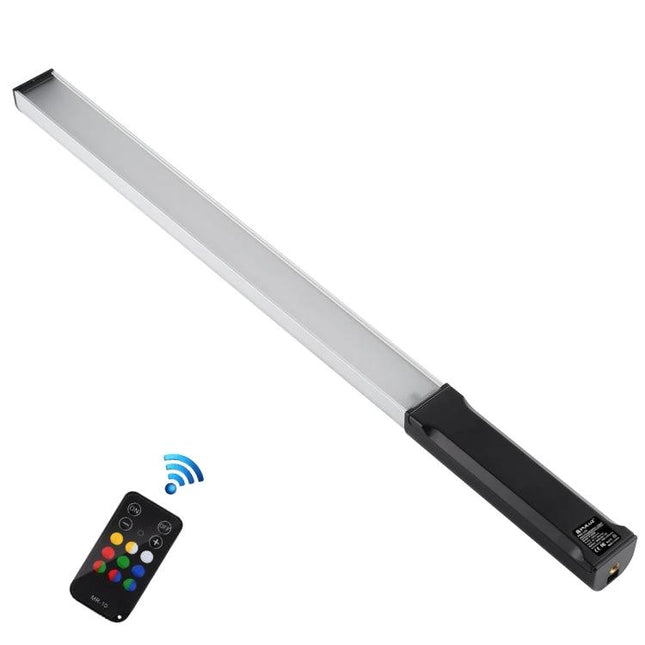 PULUZ Handheld RGB LED Fill Light with Remote for Photography shown handheld long RGB LED bar with wireless remote control