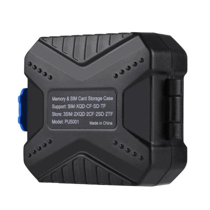 PULUZ Compact 11-in-1 Memory Card Case for SIM, XQD, CF, TF, and SD Cards – rugged black portable storage case protecting multiple memory cards