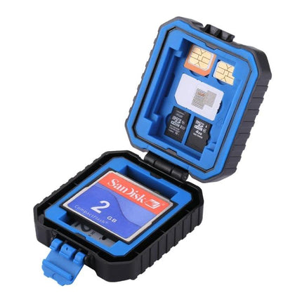PULUZ Compact 11-in-1 Memory Card Case for SIM, XQD, CF, TF, and SD Cards - open waterproof card organizer with SIM, SD, TF slots
