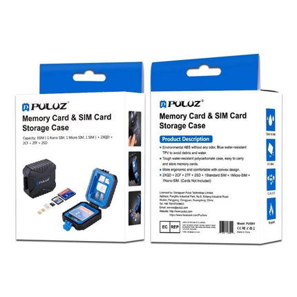 PULUZ Compact 11-in-1 Memory Card Case for SIM, XQD, CF, TF, and SD Cards - compact waterproof card organizer for travel