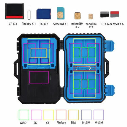 PULUZ 22-in-1 Memory Card Storage Case for SD, CF, and SIM Cards
