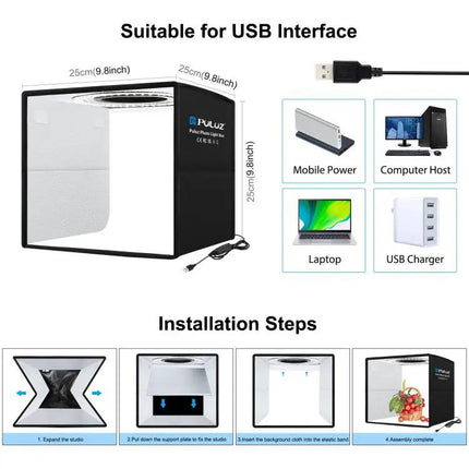 PULUZ 25cm Portable Folding Photography Light Box for Small Items | Syndmart
