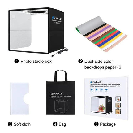 PULUZ 25cm Portable Folding Photography Light Box for Small Items | Syndmart