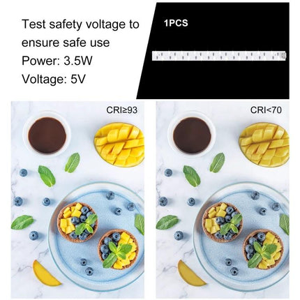 PULUZ Folding Portable Light Box for Small Item Photography showing CRI comparison and lighting strip for product shots