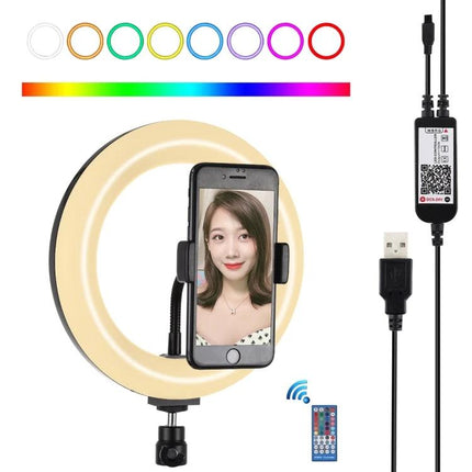 PULUZ LED Ring Light for Everyday Video and Photo Use compact USB ring light with phone holder, adjustable color temperatures and remote control
