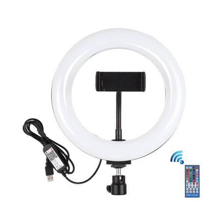 PULUZ LED Ring Light for Everyday Video and Photo Use with phone holder, USB power and remote for improved lighting