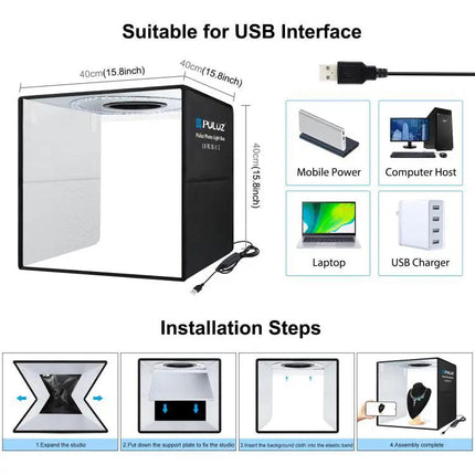 PULUZ 40cm Folding Portable Photo Light Box for Studio Use | Syndmart