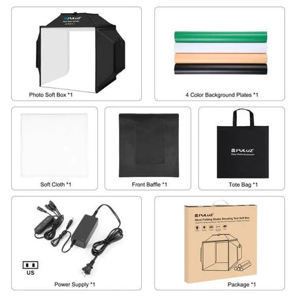 PULUZ 40cm Folding Soft Box Lighting Kit for Photography