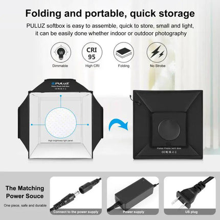 PULUZ 40cm Folding Soft Box Lighting Kit for Photography