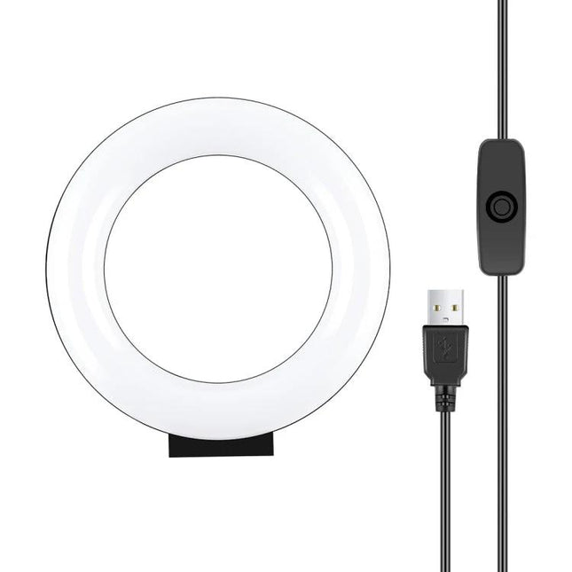 PULUZ Ring Light for Daily Selfies and Video Chats - compact USB-powered 40-LED ring light with inline power switch for improved facial lighting