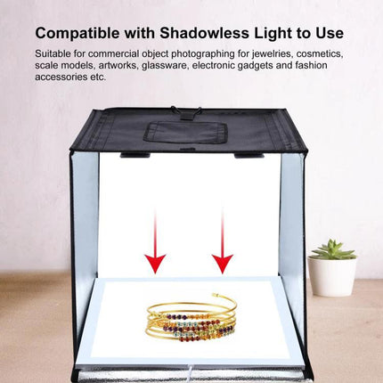 PULUZ Portable Photo Studio Light Box, 60 cm Cube showing bracelet photographed inside shadowless lightbox with neutral background