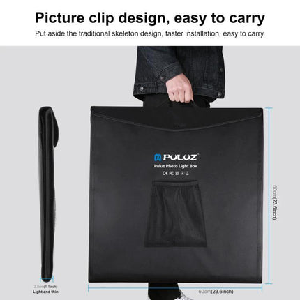 PULUZ Portable Photo Studio Light Box, 60 cm Cube portable folded carrying case with handle for easy transport
