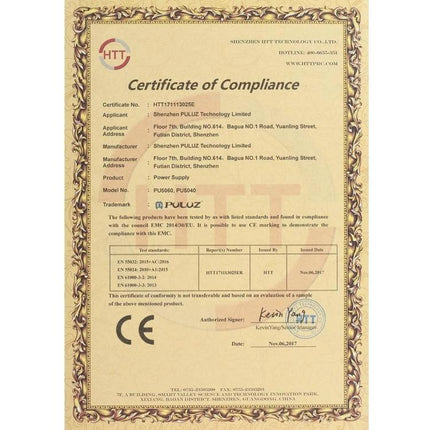 PULUZ Portable Photo Studio Light Box, 60 cm Cube certificate displayed on parchment-style paper