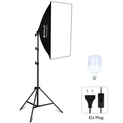 PULUZ 50x70cm Softbox Photography Lighting Kit with Tripod and Bulb