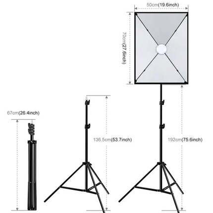 PULUZ 50x70cm Softbox Photography Lighting Kit with Tripod and Bulb