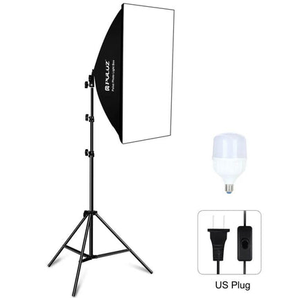 PULUZ 50x70cm Softbox Photography Lighting Kit with Tripod and Bulb