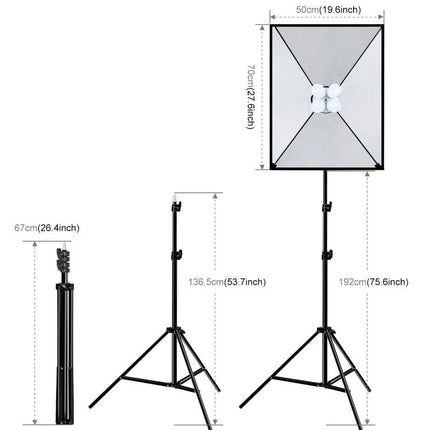 PULUZ Softbox and LED Light Kit for Studio Photography 50x70cm softbox with adjustable stand and quad LED bulbs for home studio lighting